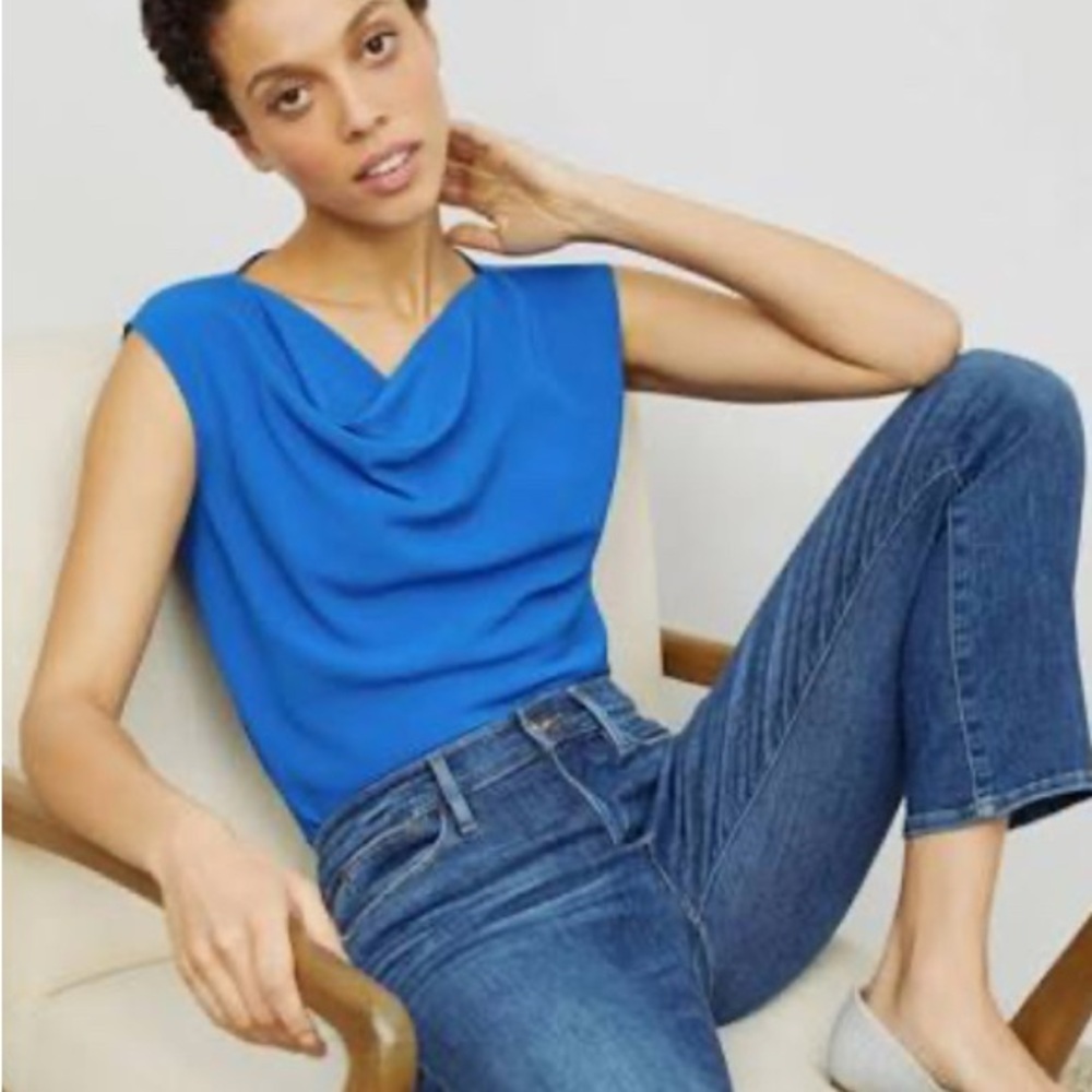 MM LaFleur Olympic Blue Rowling Top